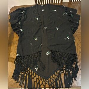 Papaya see through swimsuit coverup, robe or shrug medium